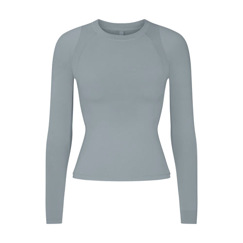 NikeSKIMS AIRY LONG SLEEVE CREW NECK TOP | WASHED PACIFIC