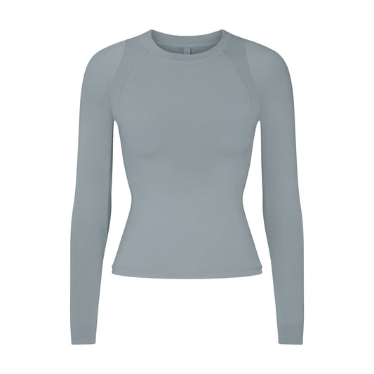 NikeSKIMS AIRY LONG SLEEVE CREW NECK TOP | WASHED PACIFIC