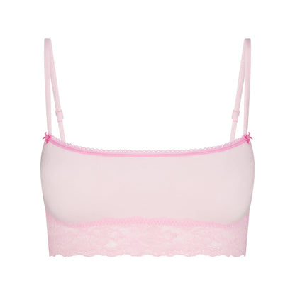 LIGHTWEIGHT COTTON STRAIGHT NECK BRALETTE | CHERRY BLOSSOM TONAL