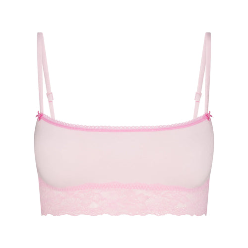 LIGHTWEIGHT COTTON STRAIGHT NECK BRALETTE | CHERRY BLOSSOM TONAL