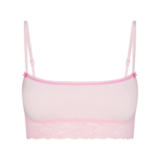 LIGHTWEIGHT COTTON STRAIGHT NECK BRALETTE | CHERRY BLOSSOM TONAL