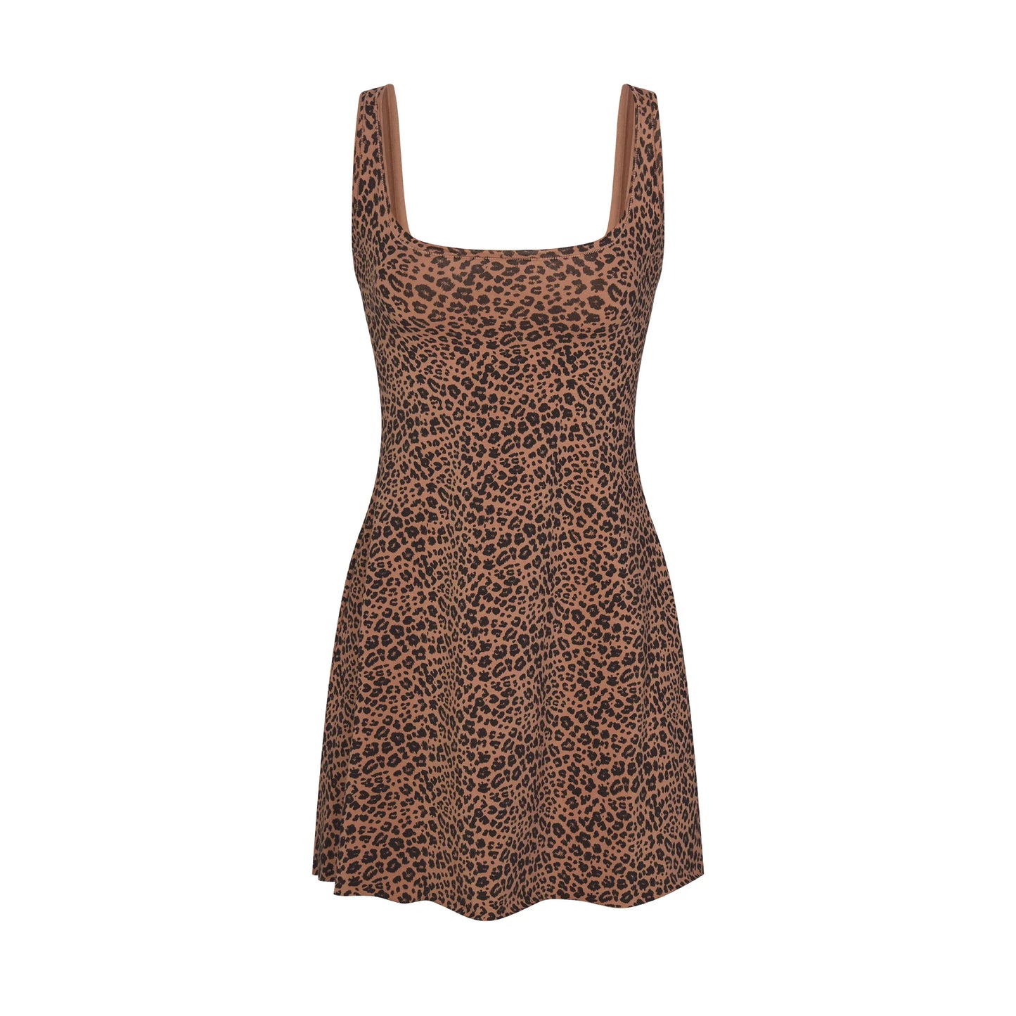 COTTON JERSEY MINI DRESS | SIENNA NATURAL LEOPARD