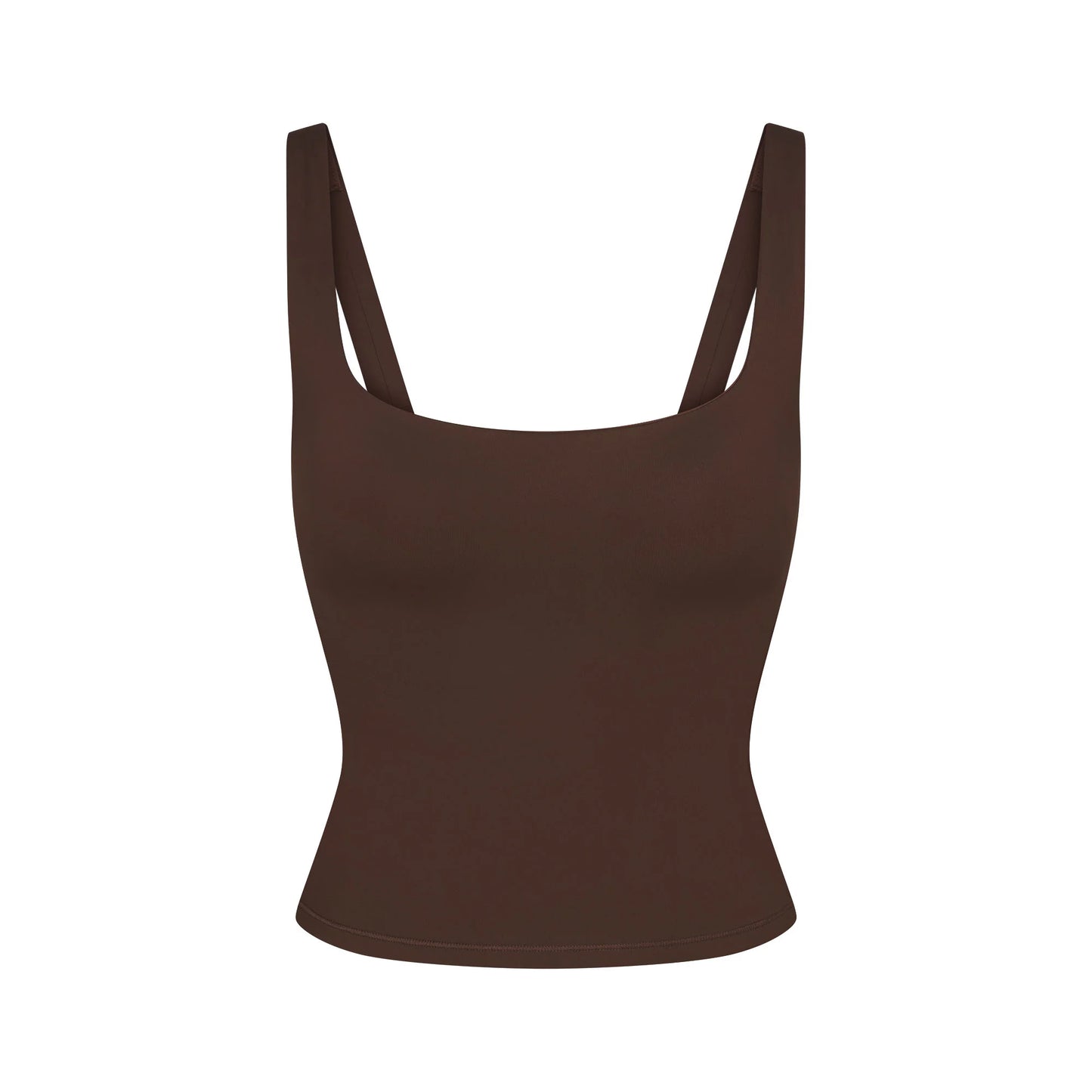 NikeSKIMS MATTE SQUARE NECK TANK | DARK SEPIA