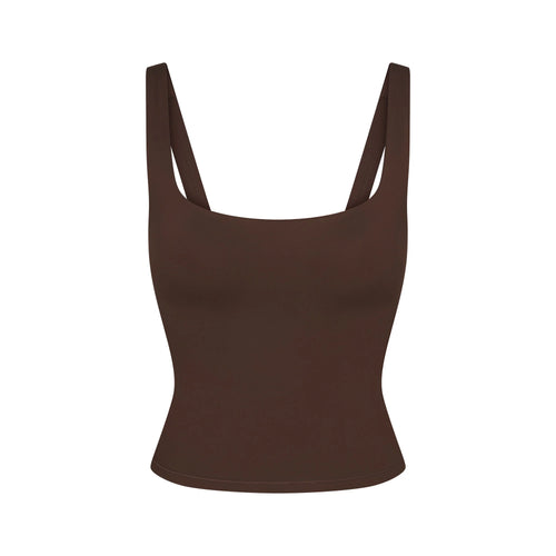 NikeSKIMS MATTE SQUARE NECK TANK | DARK SEPIA