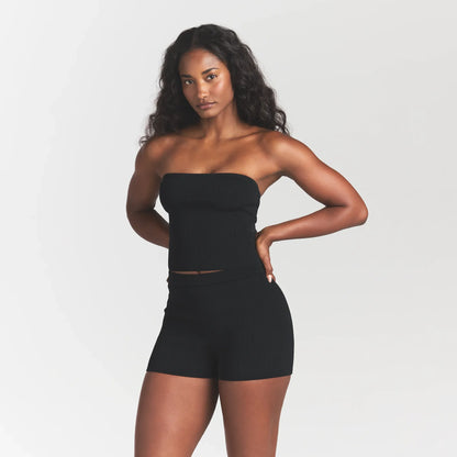 REFINED KNIT TUBE TOP | OBSIDIAN