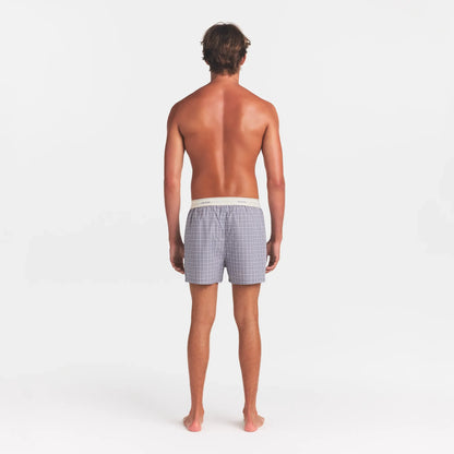 COTTON POPLIN MENS LOGO BAND BOXER | FULL MOON CHECK