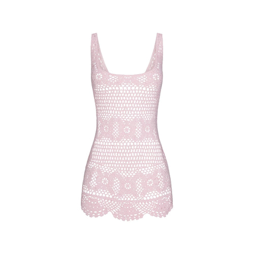 SWIM COVER-UPS CROCHET MINI TANK DRESS | CHERRY BLOSSOM