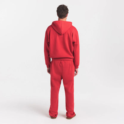 FLEECE LOUNGE MENS CLASSIC STRAIGHT LEG PANT | WASHED RED