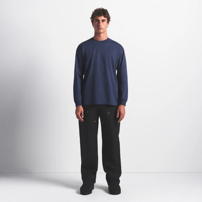 HEAVYWEIGHT COTTON MENS RELAXED LONG SLEEVE T-SHIRT | DAMSON