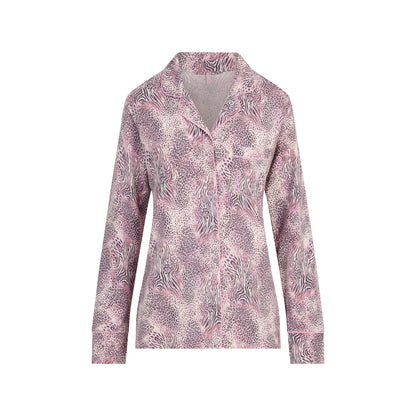 SKIMS SLEEP LONG SLEEVE BUTTON UP SET | BLOOM MINI MULTI ANIMAL
