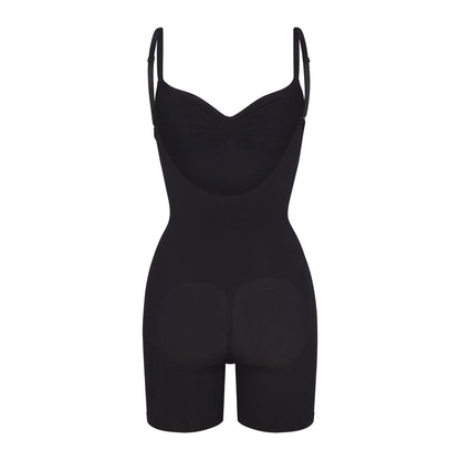 SEAMLESS SCULPT LOW BACK MID THIGH BODYSUIT | ONYX