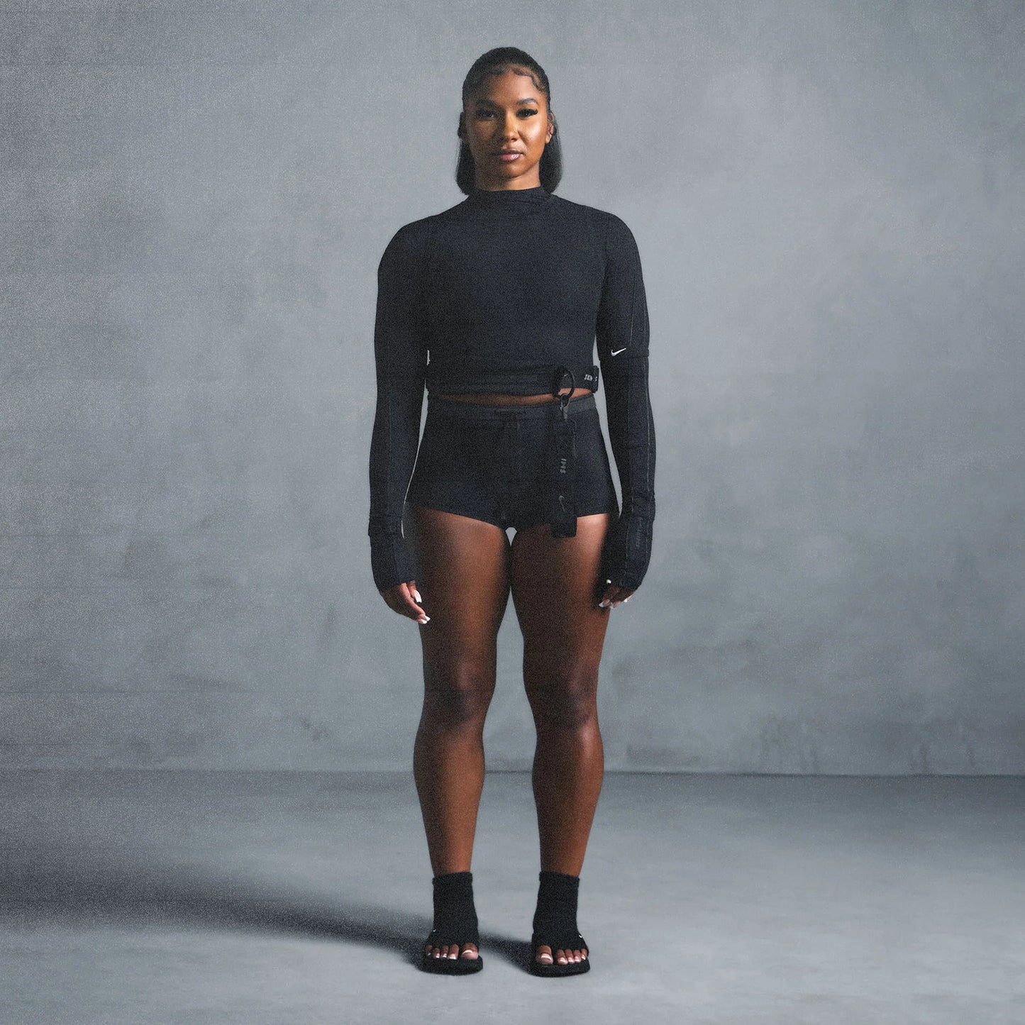 NikeSKIMS SHINE DRAWCORD 2" SHORT | OBSIDIAN
