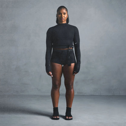 NikeSKIMS SHINE DRAWCORD 2" SHORT | OBSIDIAN