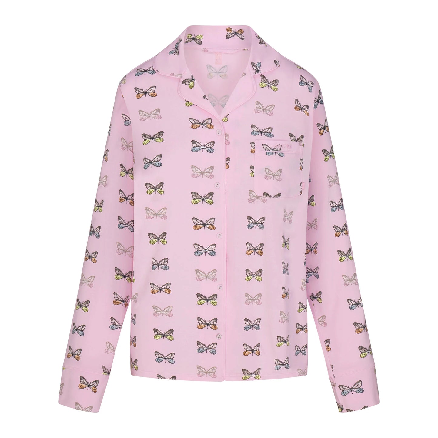 SKIMS SLEEP LONG SLEEVE BUTTON UP SET | PEONY BUTTERFLY PRINT