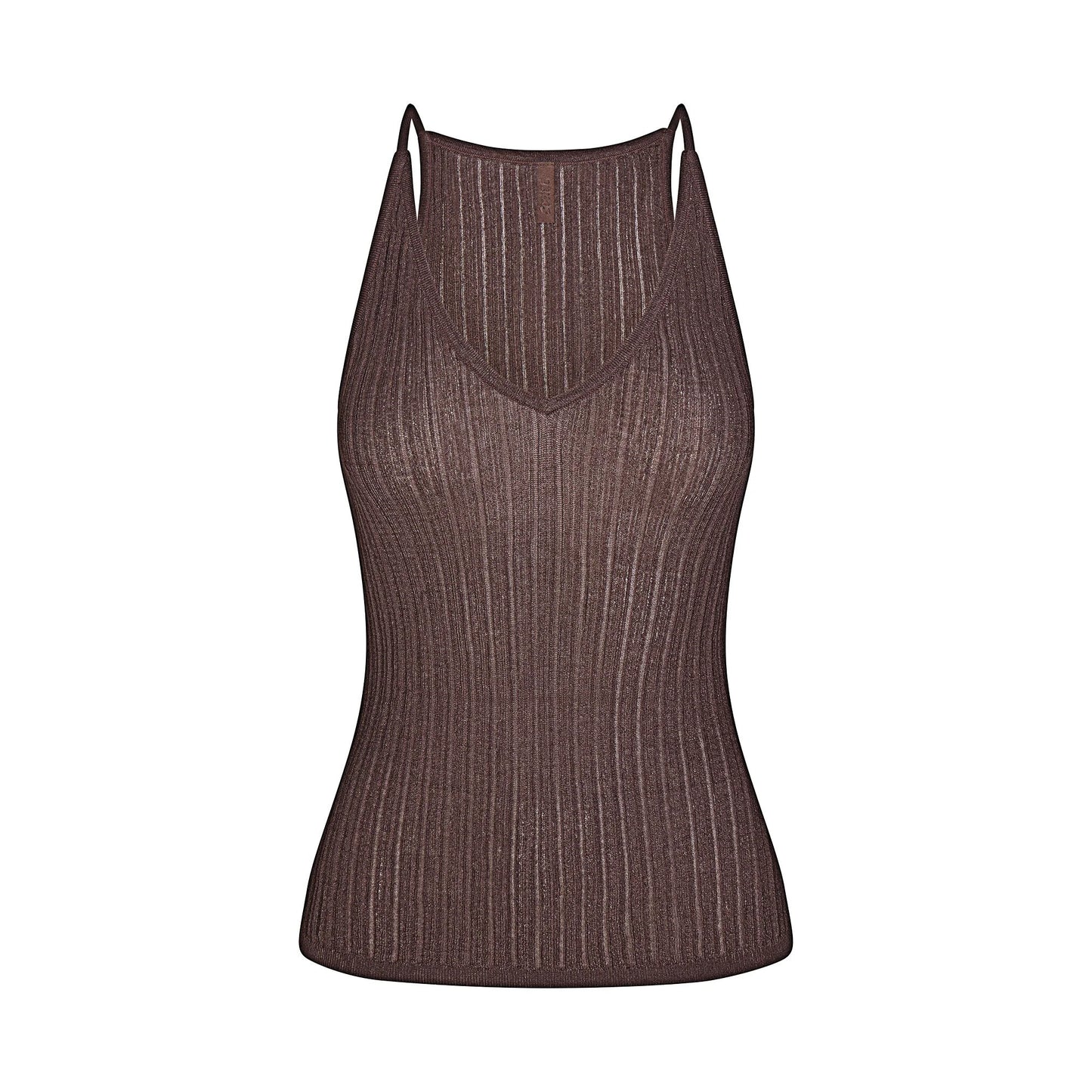 SHEER KNIT PLUNGE TANK | AMETHYST