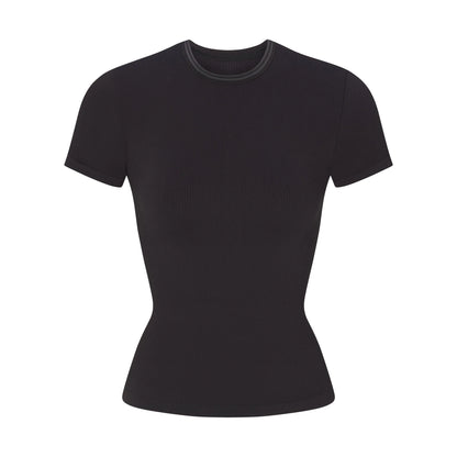 NikeSKIMS RIBBED SEAMLESS BABY T-SHIRT | OBSIDIAN