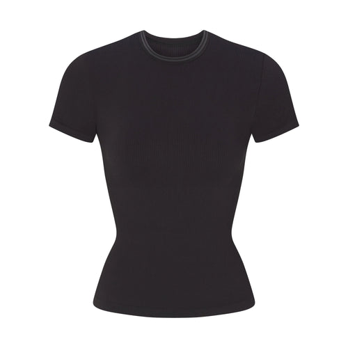 NikeSKIMS RIBBED SEAMLESS BABY T-SHIRT | OBSIDIAN