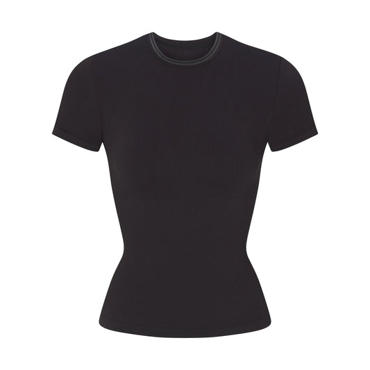 NikeSKIMS RIBBED SEAMLESS BABY T-SHIRT | OBSIDIAN