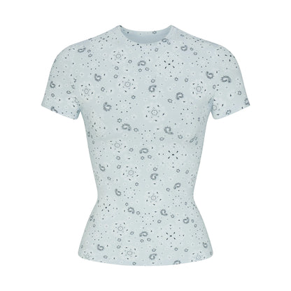 COTTON JERSEY T-SHIRT | POWDER BLUE BANDANA