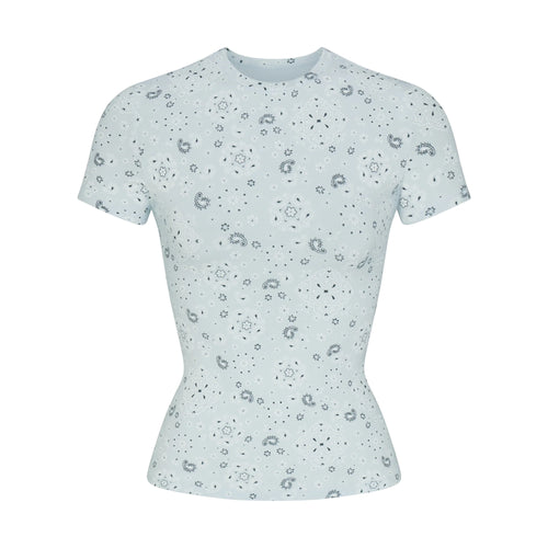COTTON JERSEY T-SHIRT | POWDER BLUE BANDANA