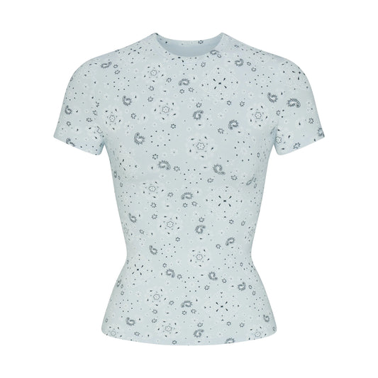 COTTON JERSEY T-SHIRT | POWDER BLUE BANDANA