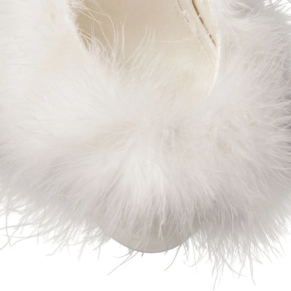 FEATHER KITTEN HEEL | IVORY