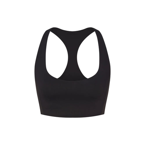 NikeSKIMS MATTE SHINE MIX RACERBACK BRA TOP | OBSIDIAN AND IGNEOUS