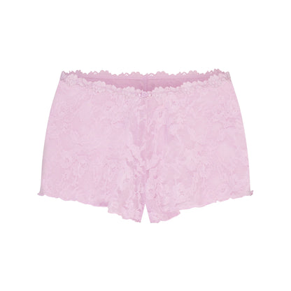 STRETCH LACE TRIANGLE CAMI AND SHORT SET | BABY PINK