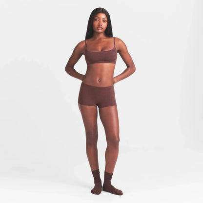 EVERYDAY COTTON BOY SHORT | COCOA HEATHER