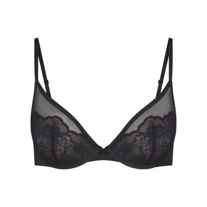 SKIMS LACE UNLINED DEMI BRA | ONYX
