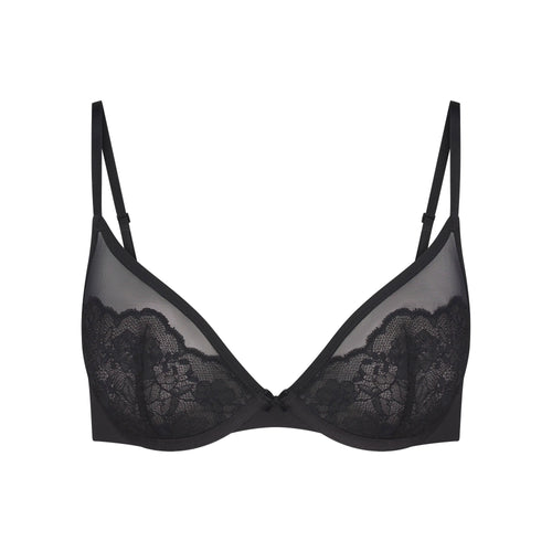 SKIMS LACE UNLINED DEMI BRA | ONYX