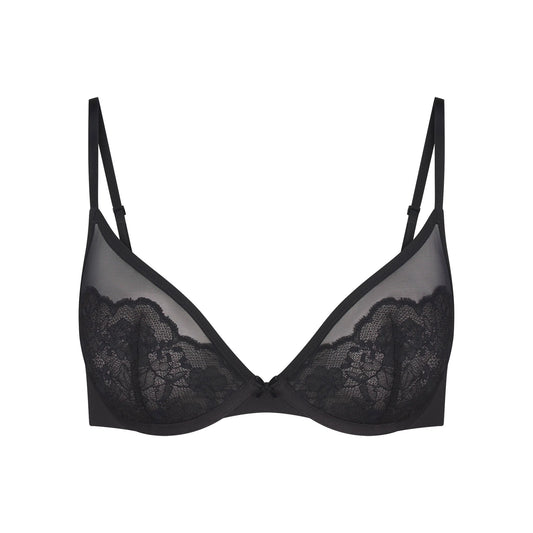 SKIMS LACE UNLINED DEMI BRA | ONYX