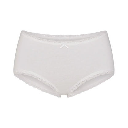 LIGHTWEIGHT COTTON LACE BOY SHORT | SNOW