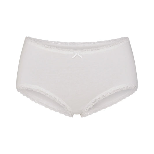 LIGHTWEIGHT COTTON LACE BOY SHORT | SNOW