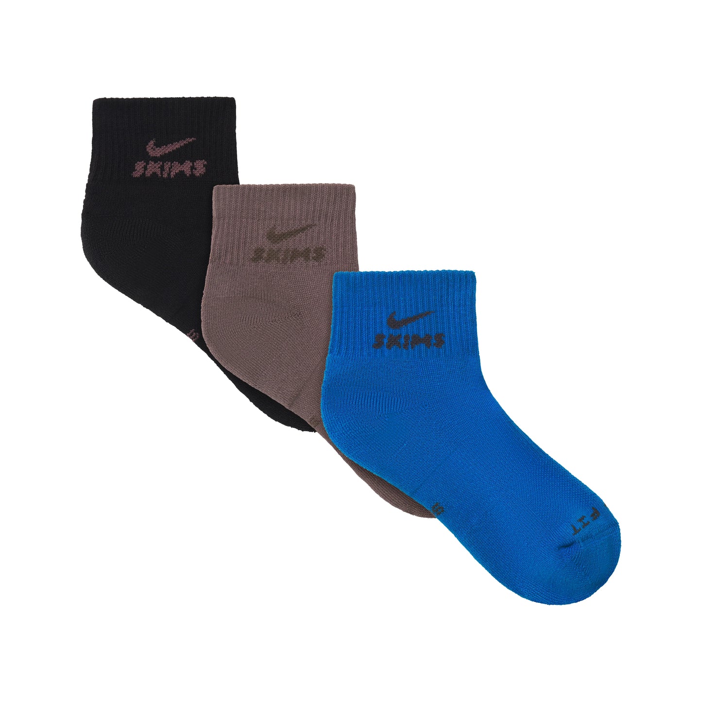NikeSKIMS ACCESSORIES DRI-FIT™ QUARTER CREW SOCK 3-PACK | COBALT MULTI