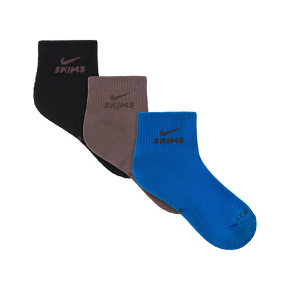 NikeSKIMS ACCESSORIES DRI-FIT™ QUARTER CREW SOCK 3-PACK | COBALT MULTI