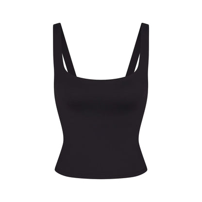NikeSKIMS MATTE SQUARE NECK TANK | OBSIDIAN