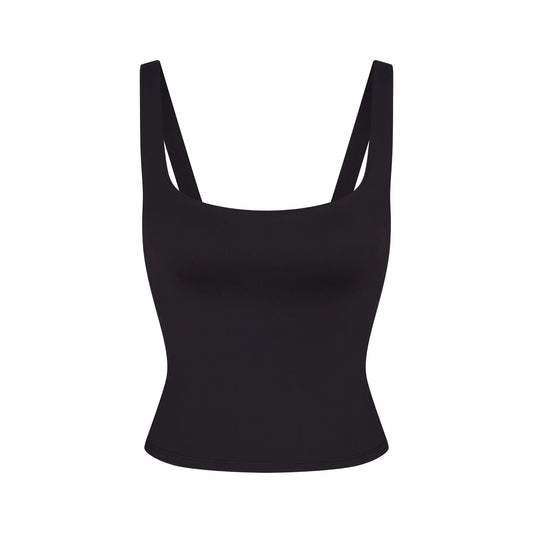 NikeSKIMS MATTE SQUARE NECK TANK | OBSIDIAN