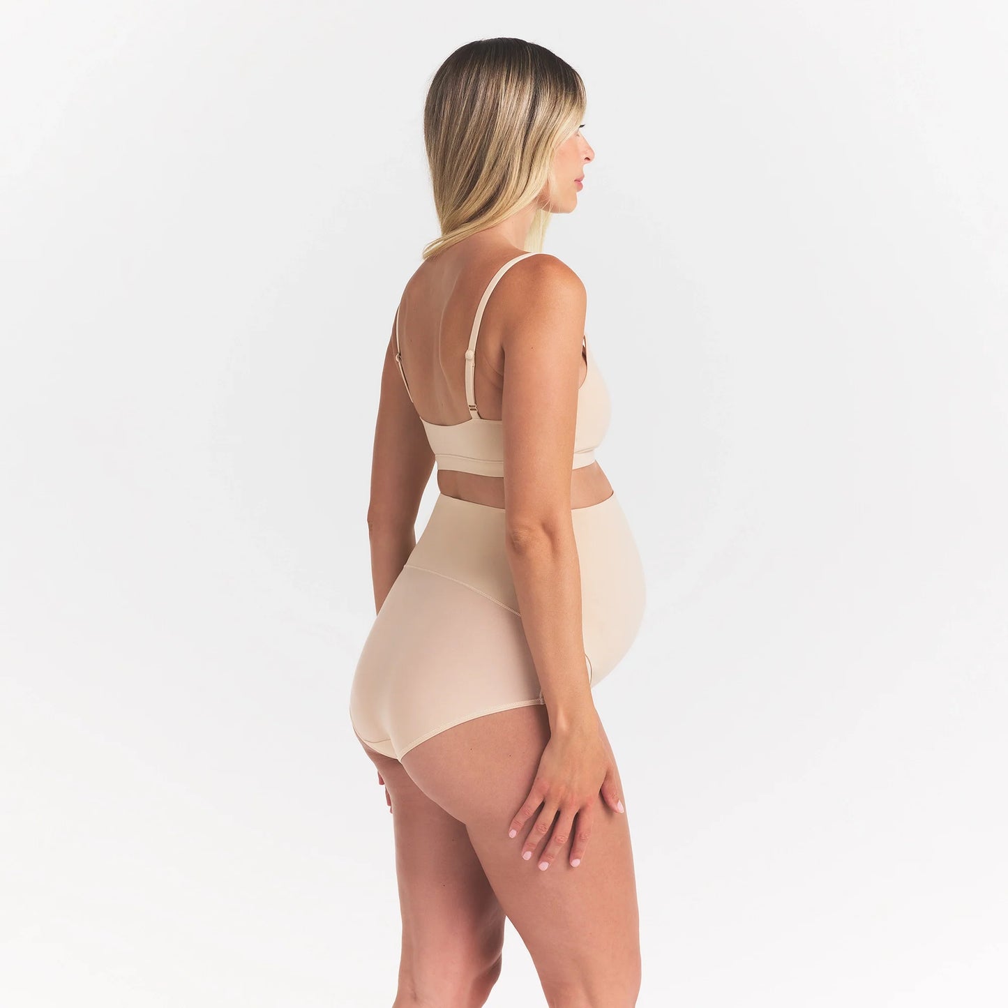 FITS EVERYBODY MATERNITY BANDED HIGH-WAISTED BRIEF | SAND