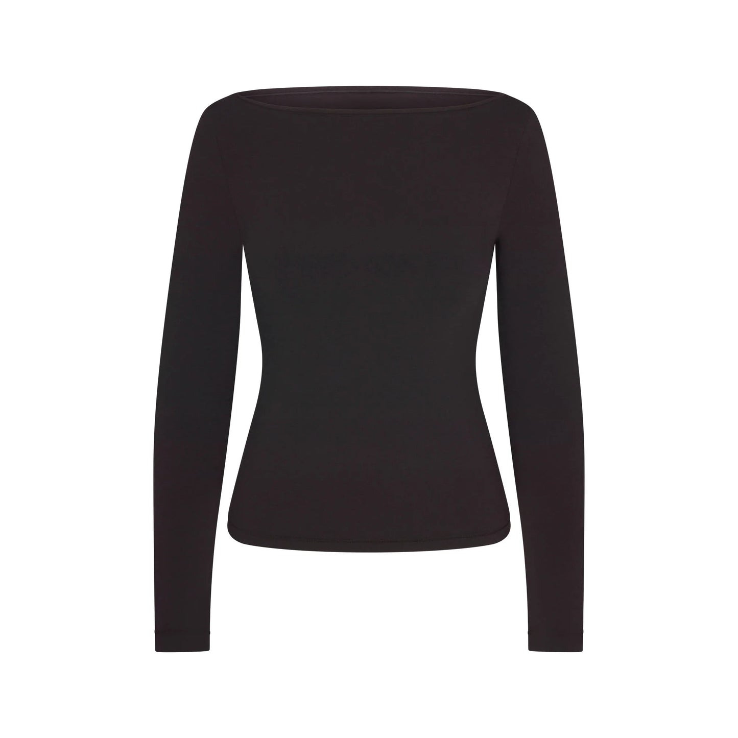 COTTON JERSEY LONG SLEEVE BOATNECK TOP | SOOT