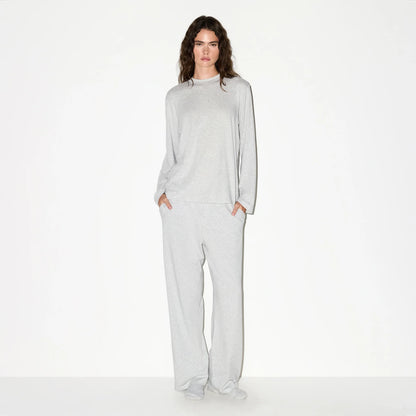 BOYFRIEND LONG SLEEVE T-SHIRT | LIGHT HEATHER GREY