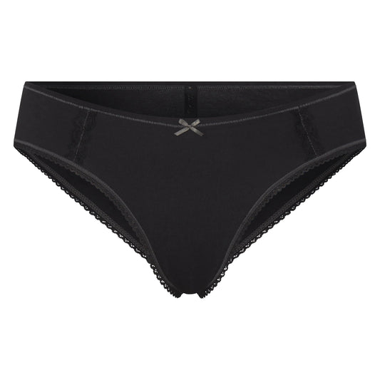 LIGHTWEIGHT COTTON LACE HIPSTER | SOOT TONAL