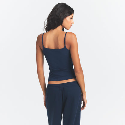 COTTON JERSEY SCOOP NECK CAMI | NAVY