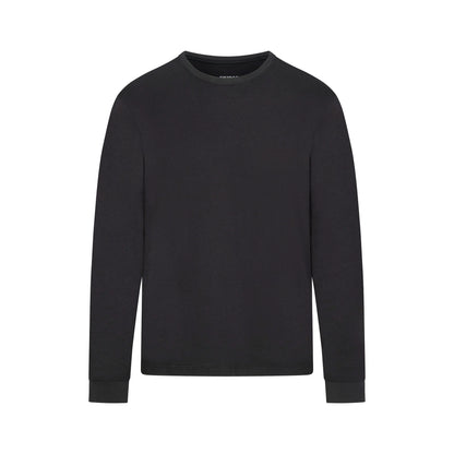 SKIMS COTTON MENS CLASSIC LONG SLEEVE T-SHIRT | ONYX