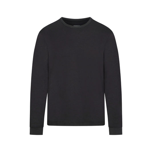 SKIMS COTTON MENS CLASSIC LONG SLEEVE T-SHIRT | ONYX