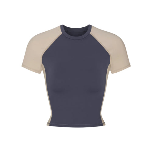 NikeSKIMS MATTE SHINE MIX CROPPED BABY T-SHIRT | DEEP ROYAL AND STONE
