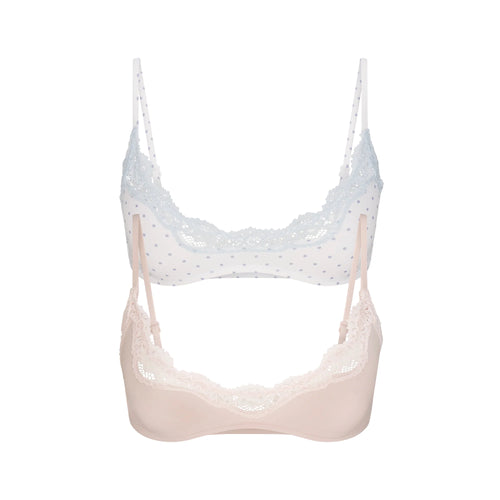 FITS EVERYBODY LACE SCOOP BRALETTE 2-PACK | DUSTY PINK AND PIN DOT