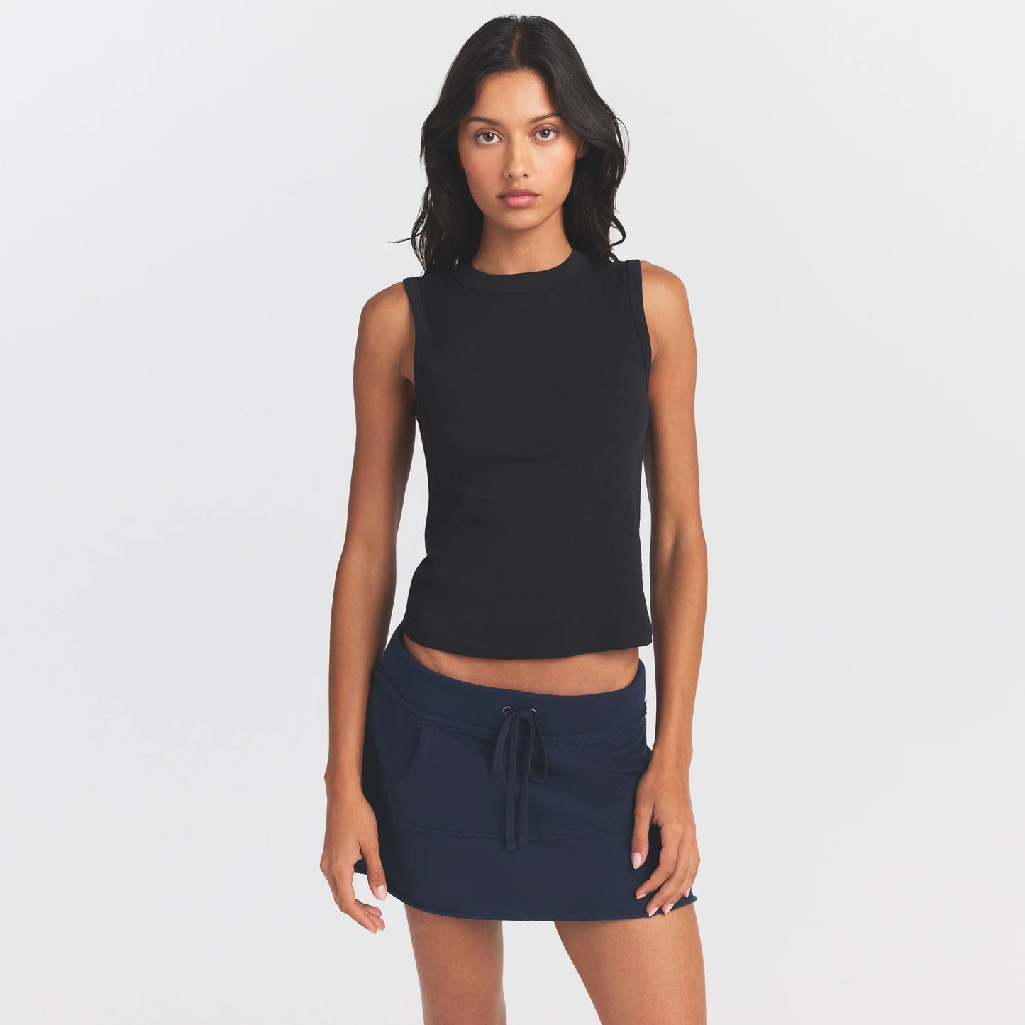 WORN IN JERSEY HIGH CREW TANK | WASHED ONYX