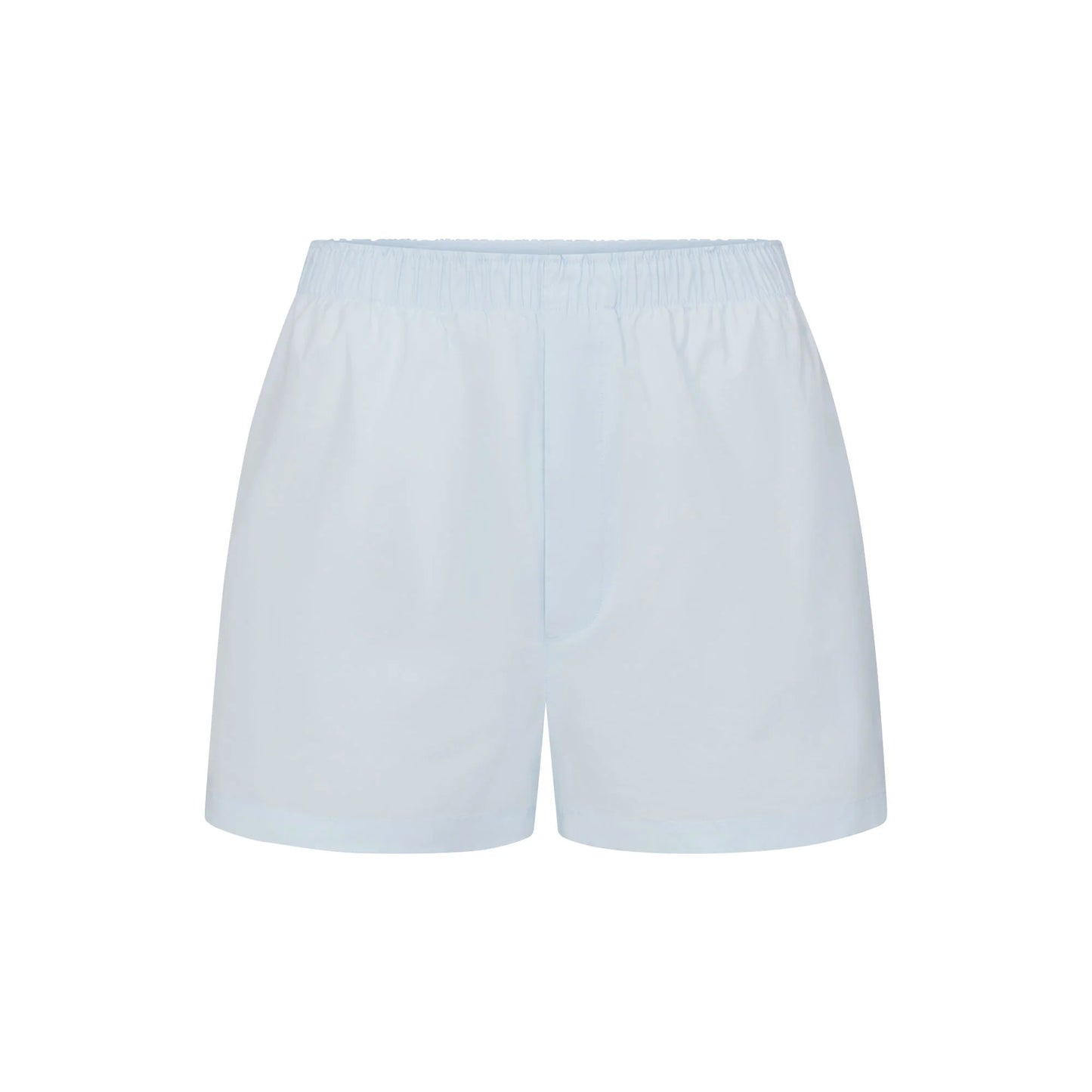 COTTON POPLIN SLEEP LONG SLEEVE AND BOXER SET | BABY BLUE CONTRAST