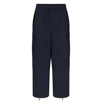 WOVEN COTTON OVERSIZED LOW RISE CARGO PANT | NAVY